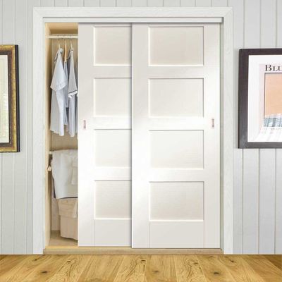 Iron Nylon Furniture Wardrobe Door Hanging Track Double Single Soft Closing 8 Wheel Sliding Door Pulley Damper Rollers