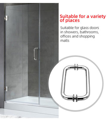 Tay nắm cửa kính trượt hình ống tròn mạ bạc điện bằng thép không gỉ 304