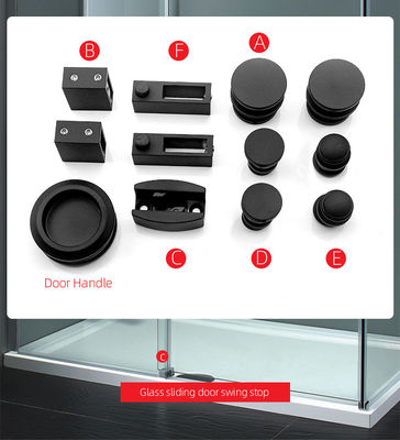 Sliding Door Track Barn Kit Shower Hardware Accessories Glass Stainless Steel Matt Màu đen