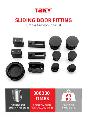 Sliding Door Track Barn Kit Shower Hardware Accessories Glass Stainless Steel Matt Màu đen