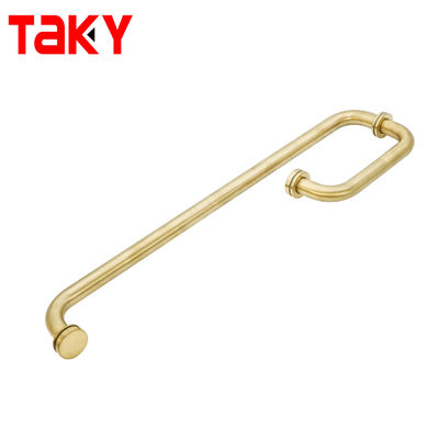 Khách sạn phòng tắm tròn ống vàng phòng tắm phòng kính cửa kính kéo tay cầm