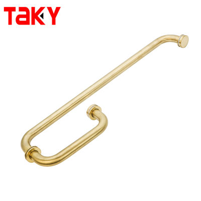 Khách sạn phòng tắm tròn ống vàng phòng tắm phòng kính cửa kính kéo tay cầm