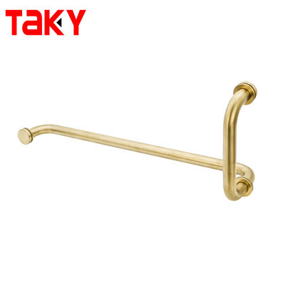 Khách sạn phòng tắm tròn ống vàng phòng tắm phòng kính cửa kính kéo tay cầm