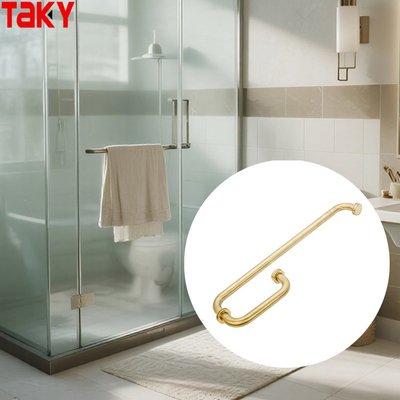 Khách sạn phòng tắm tròn ống vàng phòng tắm phòng kính cửa kính kéo tay cầm