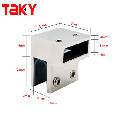 Kẹp nối phần cứng vách tắm kính gắn tường hình chữ F
