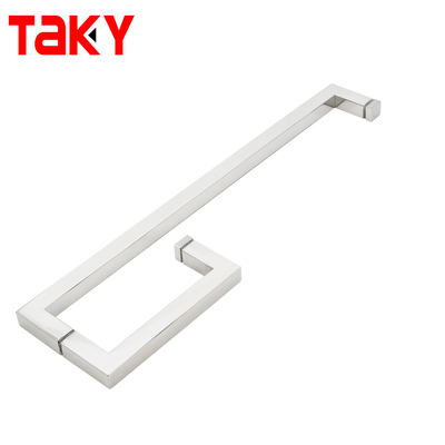 L Shape Square Steel Shower Glass Door Pull Handles Glass Door Handle