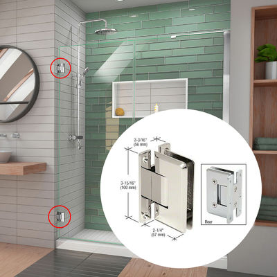 Giá tốt Bản lề cửa kính xoay 90 độ không khung bằng đồng thau tuổi thọ cao cho cửa buồng tắm kính trực tuyến