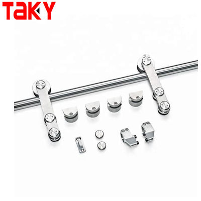 Giá tốt Phòng tắm không khung kính Rolling Barn Sliding Door Track Hardware Kit với Acrylic Tray trực tuyến