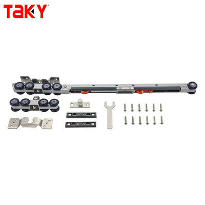 Giá tốt Thép Nylon đồ nội thất tủ quần áo cửa treo đường dẫn đôi đơn mềm đóng 8 bánh cửa trượt pulley đệm cuộn trực tuyến