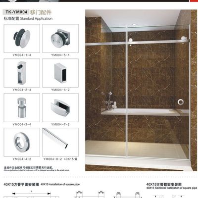 Giá tốt Phòng tắm khách sạn thiết yếu Modern SS304 Mirrored Sliding Shower Door for Renovation trực tuyến