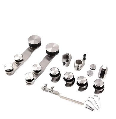 Giá tốt Bộ phụ kiện cửa kính trượt phòng tắm bằng kính bạc/đen có độ cứng cao và bền bỉ cho kính 6-12mm trực tuyến