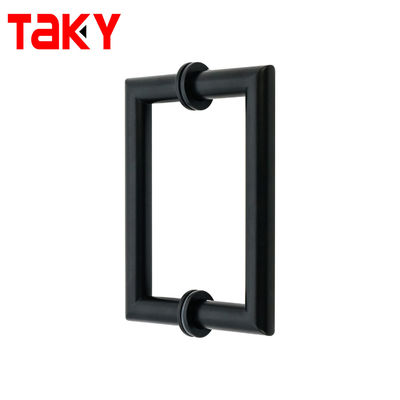 Giá tốt Matt cửa kính đen kéo tay cầm với thiết kế hình vuông 200 * 200 * 19 * 1.0mm trực tuyến