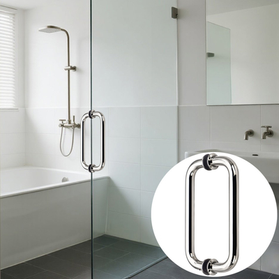 Tay nắm cửa kính trượt hình ống tròn mạ bạc điện bằng thép không gỉ 304