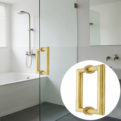 Giá tốt Tay nắm cửa kính chính bằng kim loại hình tròn vuông, màu vàng trực tuyến