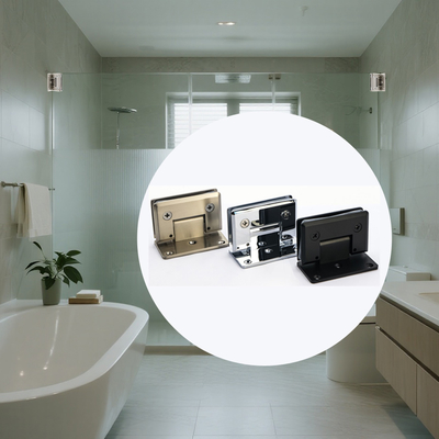 Phòng tắm bằng thép không gỉ chà nhám cửa kính bản lề 90 độ đến bản lề cửa kính