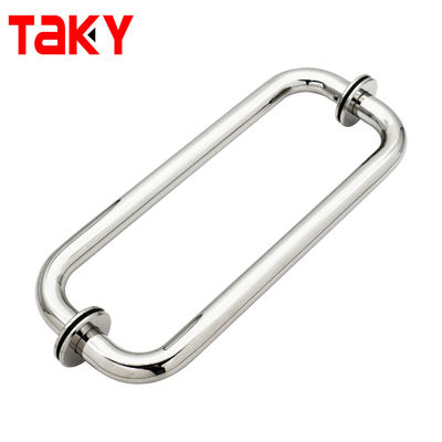 Thép không gỉ SS304 hai mặt cửa tắm kính tay cầm 203 * 203 * 19 * 1.0mm cho tòa nhà văn phòng hiện đại