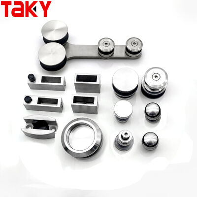 Bộ phụ kiện cửa tắm không khung bằng thép không gỉ 304 với khả năng chịu tải 80-120kg và ray trượt bánh xe im lặng