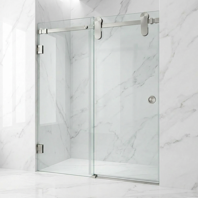 Giá tốt Phụ kiện cửa kính tắm bằng thép không gỉ Hệ thống cửa trượt kính không khung trực tuyến