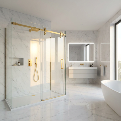Giá tốt Phần cứng vòi hoa sen trượt bằng thép không gỉ không khung Phần cứng vòi hoa sen cửa trượt bằng kính trực tuyến