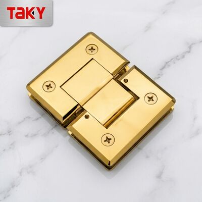 180 degree polished mirror Gold shower room tempered glass door pivot mount hinge