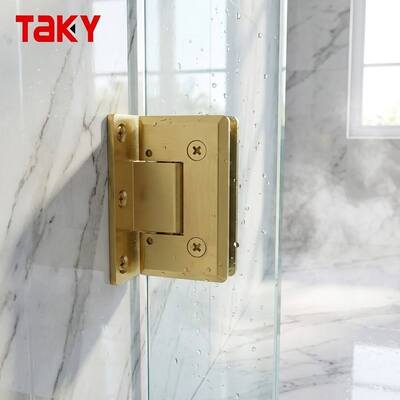Bản lề vòi hoa sen hạng nặng Bản lề cửa kính không khung 90 độ Bản lề phòng tắm bằng vàng sang trọng chải